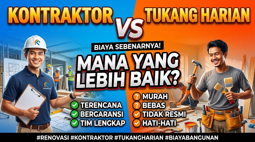Kontraktor vs Tukang Harian: Mana yang Lebih Baik
